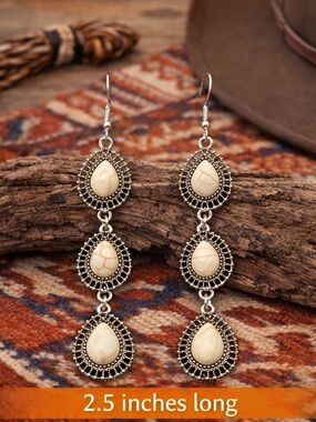 paparazzi Cream Teardrop Filigree Dangle Earrings
